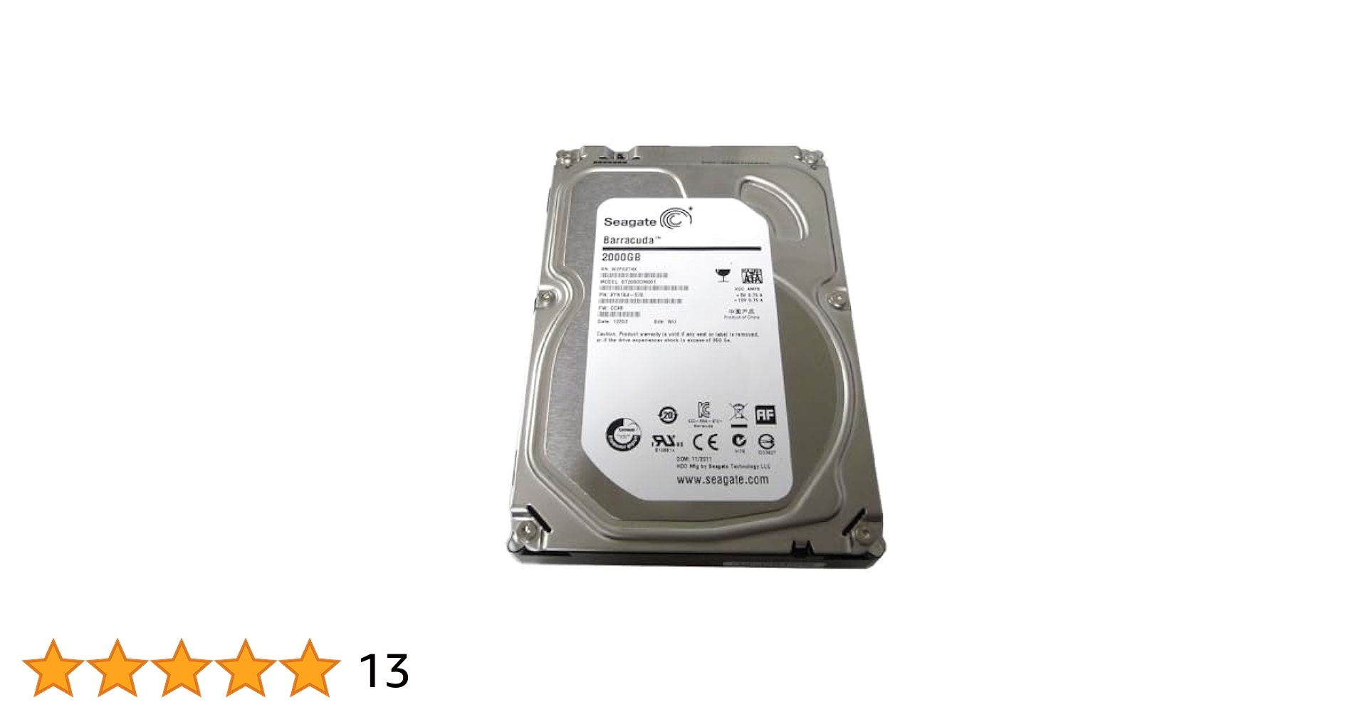 二枚セット　Seagate ST2000DM001 2TB HDD（28/29） Seagate Barracuda 2TB ST2000DM001 7200RPM 6Gb/s SATA 3.5