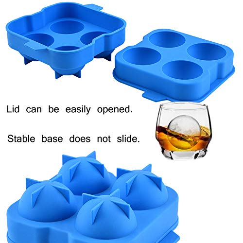 Molde de bola de hielo grande de silicona para whiskey 2 pzas miniatura 3