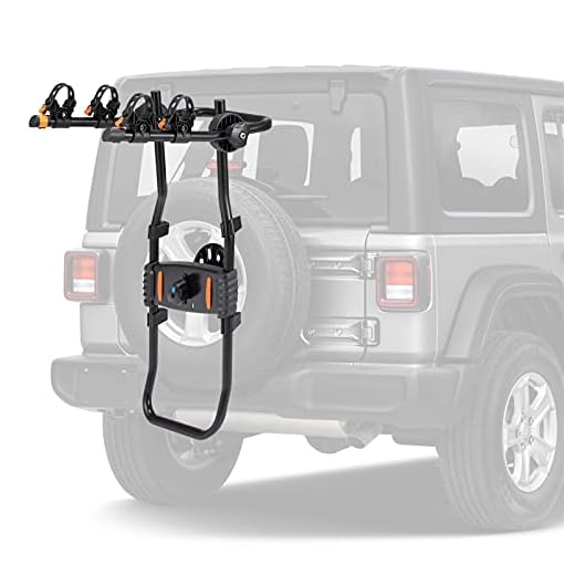 Kanruis 2-Bike Spare Tire Rack Bicycle Carrier Adjustable Bolt-on Spare Tire Heavy Duty Rack 75lbs Capacity for Jeep Off-Road Car