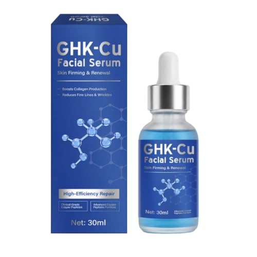 GHK-Cu Copper Peptide Serum - Anti-Aging Face Serum for Firming & Wrinkle Reduction, with Hyaluronic Acid & Niacinamide, Boosts Collagen, Repairs and Hydrates Skin, 1 Fl Oz