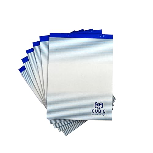 Image of CUBIC Scribbling Pad - Pack of 6 | 1 /8th Size (8.6 inch x 5.5 inch) | Premium Notepad for Office, School & Personal Use | Smooth Writing Paper, Tearable Sheets, Lightweight & Portable for Quick Notes & Sketching