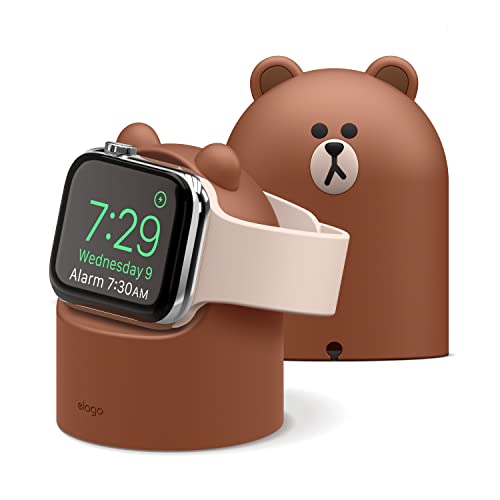 elago | LINE Friends W2 Ladestation Ständer Kompatibel mit Apple Watch Serie 11/10/9/8/SE3/SE2/7/6/SE/5/4/3/2/1 und Appl...