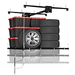 Overhead Garage Lifting Storage Rack, Maximize Your Garage Storage with Our 4x4 Ft Heavy-Duty Ceiling Storage Rack System, Supports 350 lbs, Adjustable & Easy to Install for Optimal Organization
