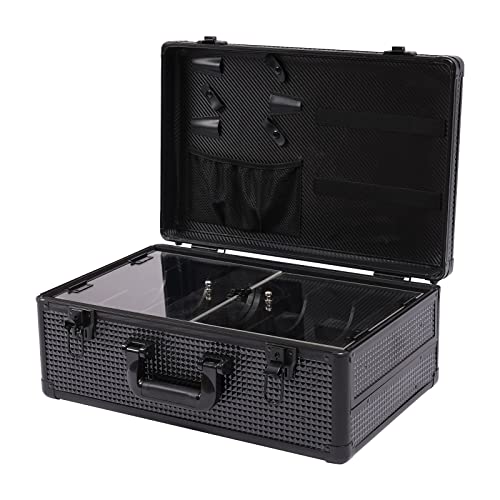 Beauty Salon Barber Case,Hair Stylist Tool Kits Organizer,Professional Barber Travel Carry Case for Hair Scissors Tools Hair Stylist Pet Groome,Barber Carrying Case with Code Lock (Large Black)