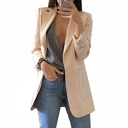 KeYIlowys Casual Traje Solapa Slim Cardigan Temperamento Traje Chaqueta Mujer Primavera Y OtoñO Cover