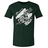 500 LEVEL Jake Oettinger Shirt (Cotton, Medium, Forest Green) - Jake Oettinger Dallas Stripes WHT