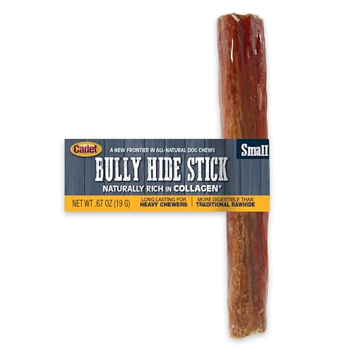 Cadet Bully Hide Sticks for Small Dogs, All-Natural Beef Pizzle, Limited-Ingredient Long-Lasting Dog Chews for Aggressive Chewers, 1 Count