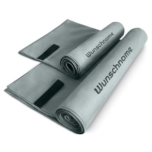 Mikrofaser Handtuch mit Namen Bestickt, Oeko-TEX® - Personalisiertes, schnelltrocknendes Handtuch mit gesticktem Wunschtext ideal für Fitness, Sport und Reisen (Grau, 70 x 140 cm) Mikrofaser Handtuch mit Namen Bestickt, Oeko-TEX® - Personalisiertes, schnelltrocknendes Handtuch mit gesticktem Wunschtext ideal für Fitness, Sport und Reisen (Grau, 70 x 140 cm)