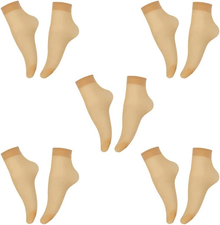 Soft Transparent Women's Ankle Length Socks Without Thumb (Pack of 5)