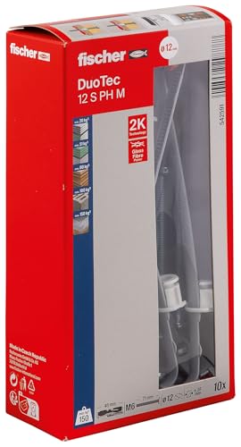 fischer DUOTEC 12-Kippdübel zum Befestigen von Garderoben Hängeschränken UVM. in Gipskarton-und Gipsfaserplatten-10 Art-Nr. 542590 10 Stück