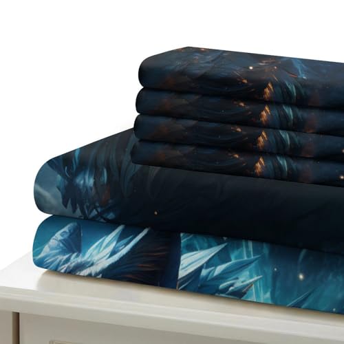 Housse de couette avec taies d'oreiller cascade parure de lit 3D double - 7