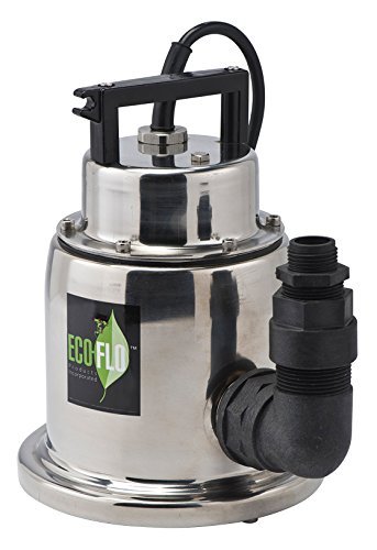 Big Sale ECO-FLO Products SUP64 Stainless Steel Manual Submersible Utility Pump, 1/4 HP, 1,500 GPH