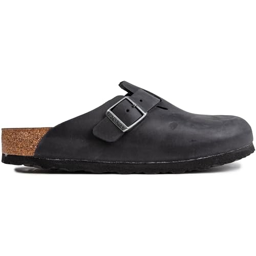 Birkenstock Boston Classic Arch Clog,Black Oiled Leather,40 M EU