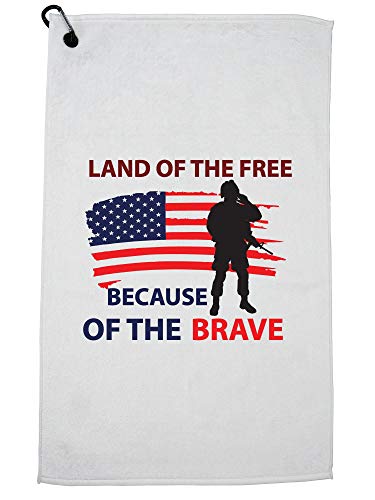 Hollywood Thread Land Of The Free Because Of The Brave Military Support Sports Towel With Carabiner Clip #TOP17