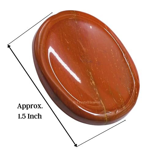 Image of Certified Red Jasper Crystal Thumb Worry Pebbles Stones for Anxiety Massage