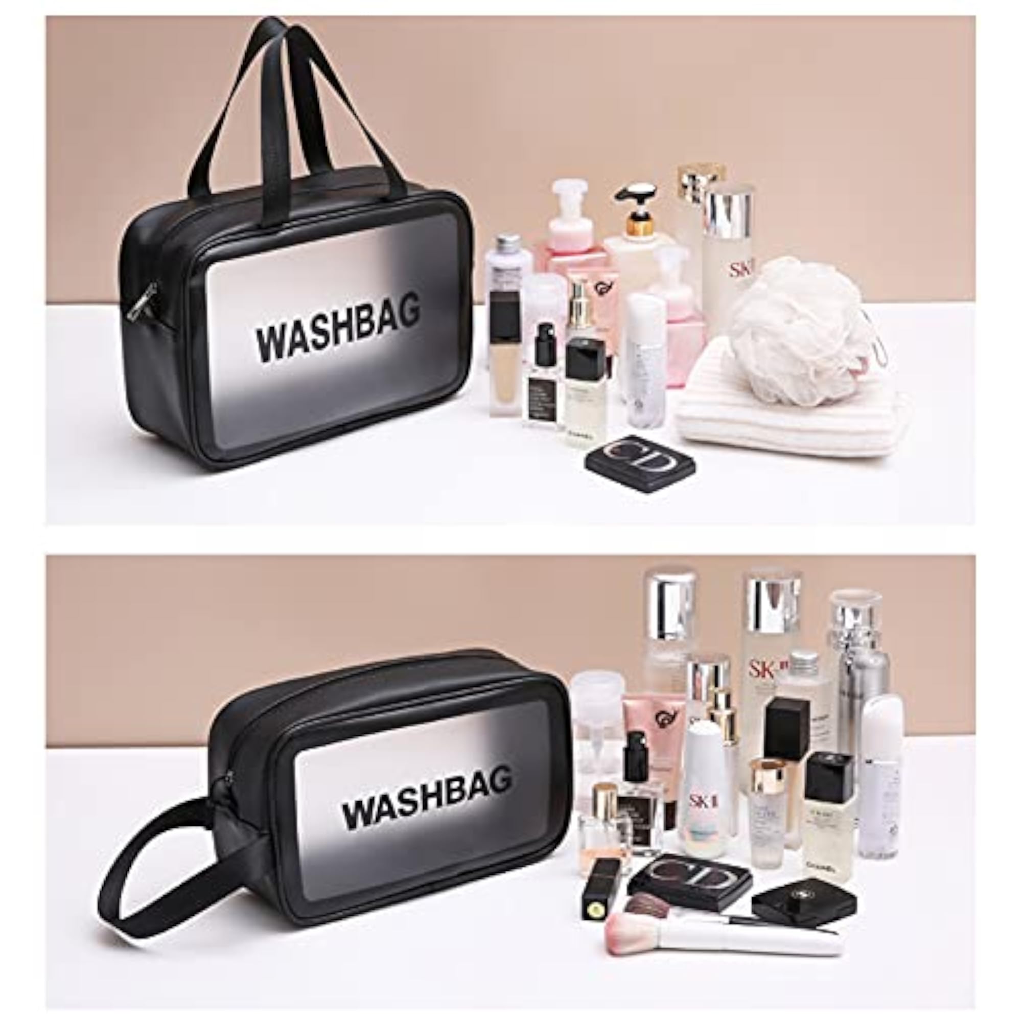 3Pieces Clear Makeup Bag Set, Puffer Makeup Bags