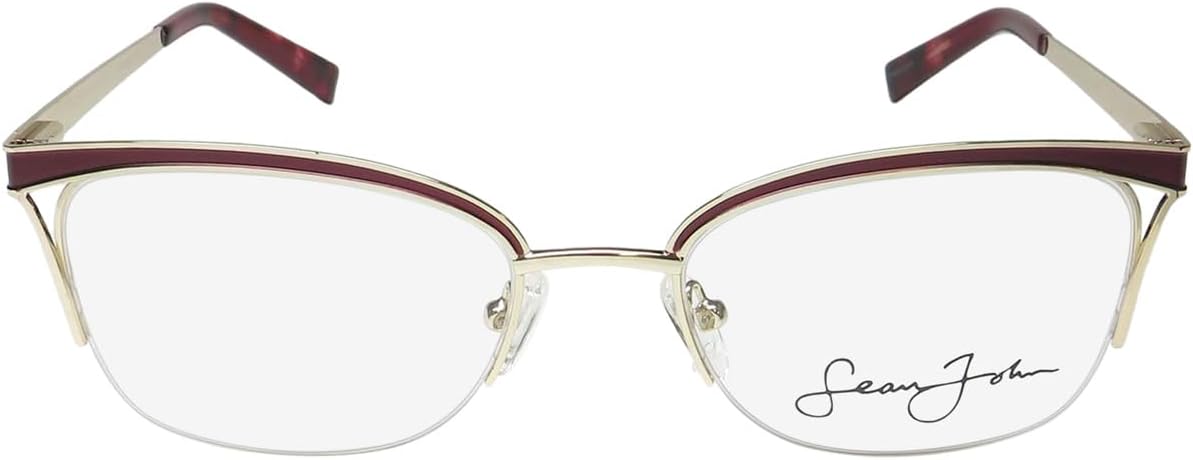 Sean John 6006 Cat Eye Eyeglass Frame/Eyewear Half-Rim Premium Segment Designer