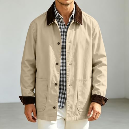 fartey Mens Winter Jacket Collared Button Up Coats Fall Winter Outfits - image 4