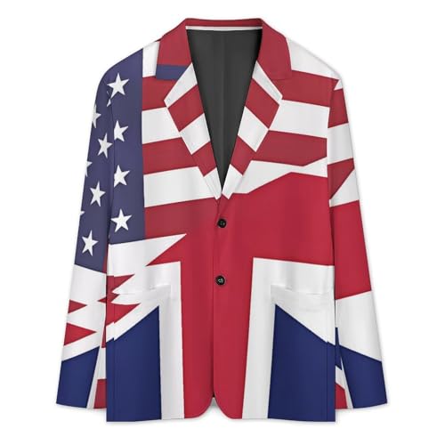 U.S.Britain Flag Men's Casual Blazers Slim Fit Sport Coats Blazer Two Buttons Suit Jacket for Work Party3