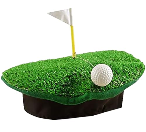 Mens Womens Crazy Golf Beret Hat with Ball and Flag Unisex Fancy Dress Party Accessories One Size Fits Most