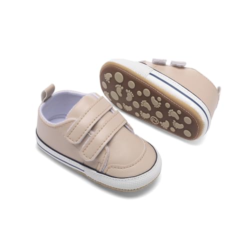 Image of Clowora Baby Boys Girls Shoes Non-Slip Rubber Sole Sneakers Infant First Walking Toddler Crib Shoes Newborn Loafers Flats.