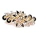 NYKKOLA Women's Multilayered Peacock Shaped Rhinestone French Barrette Hair Clip Black