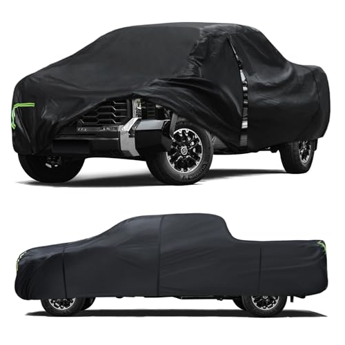 Image of Car Cover Custom Fit for Toyota Tundra 2007-2024,6 Layers Truck Cover Waterproof All Weather for Automobiles,Outdoor Full Exterior Cover Black,Up to 233.6 inch, 5.5 Bed Length