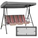 Ersatzdach für Hollywoodschaukel,191x120x18cm 3 Sitzer Dach für Hollywoodschaukel,Wasserdicht Hollywoodschaukel Ersatz-Bezug Ersatzbezug Sonnendach,210D Oxford-Stoff