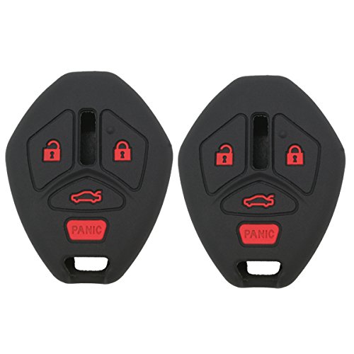 2Pcs Coolbestda Rubber Key Fob Skin Cover Case Protector Keyless Jacket Remote Holder for Mitsubishi Eclipse 2006-2012 Endeavor 2006-2011 Galant 2006-2012 Lancer Outlander 2007-2013