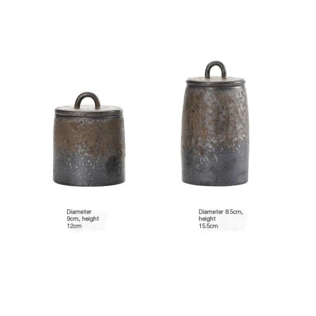 Tarro de cerámica para té a granel, nueces de café, cereales, sellado, para uso doméstico, chino, retro, vacío, contenedor de té (B,L)