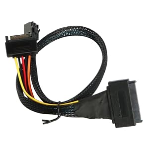 Laroal Internes Server-NVMe-SSD-Kabel, Mini-SAS-HD SFF-8643 auf SAS 8639, 12 Gb/s, mit 15-poliger SATA-Stromversorgung (Kabel 50 cm)