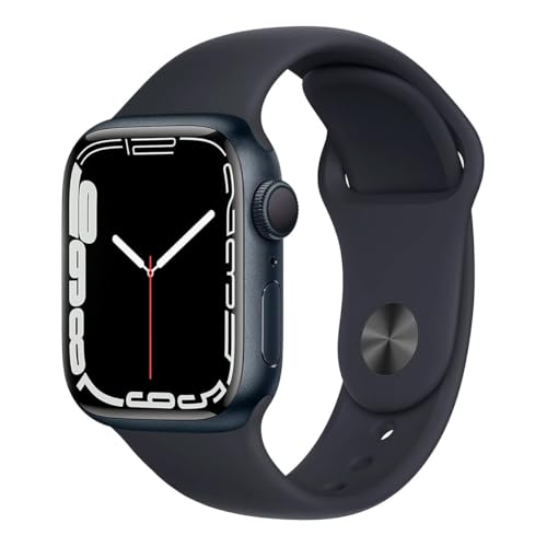 Apple Watch Series 7 (GPS, 45mm) Midnight Aluminum Case with Midnight Sport Band (Renewed)