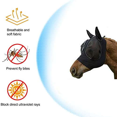 Máscara de Mosca, Proteção UV Respirável Malha Elástica Máscara de Mosca de Cavalo, Máscara de Caval