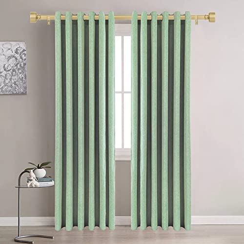 2 Pack Gold Curtain Rods For Windows 28 To 48 Inch(2.3-4Ft),Noble Metal End Cap Curtain Rods,1” Diameter Heavy Duty Curtain Rod,Adjustable Drapery Rods,Telescopic Window Curtains Rod 18-45",Brass Gold #TOP2