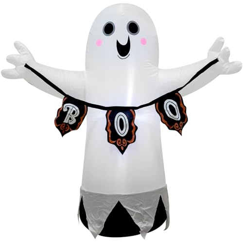3.5FT White Ghost Halloween Inflatable Decor with LED Light - image 8