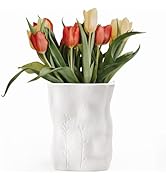 Weiße Keramik Vase Ahornblatt Form - Handgemachte Blumenvase Für Boho Deko