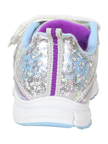 Frozen II Girl's Faux Leather Metallic Graphic Sneakers Silver Size 74
