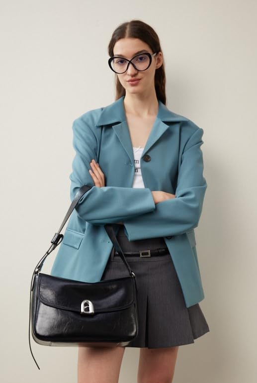 Black Leather Shoulder Purse For Women: Crossbody Bags Small Handbags - Elegant Comfortable for Daughters and Young Girls - Image 9