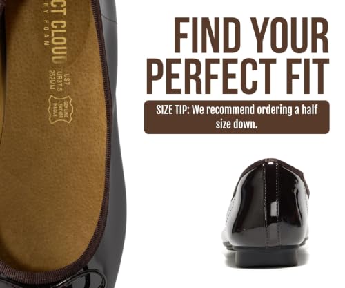 Image of Project Cloud Ballet Flats for Women Shoes - Genuine Leather Insole and Lightweight Mary Jane Flats - Non-Slip and Comfortable Womens Shoes