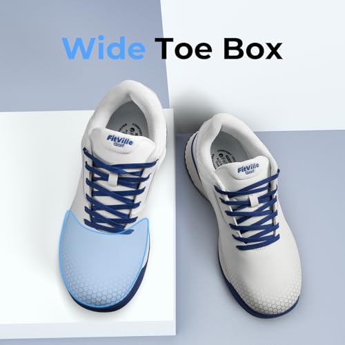Image of FitVille Wide & Extra Wide Mens Golf Shoes Professional Outdoor Waterproof Spiked Golf Shoes for Men