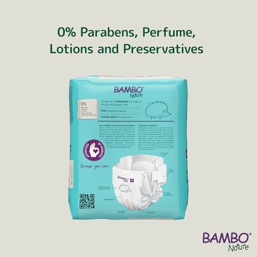 Image of Bambo Nature Premium Baby Tape Diapers for Baby Large Size (7-14 Kgs), Super Absorbent, Breathable, Extra Soft, Dermatologically Tested, Hypoallergenic Nappies With Wetness Indicator, 24 Count