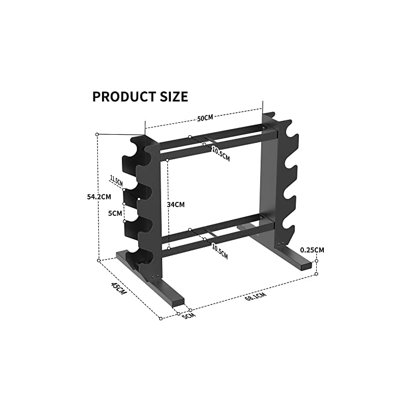 PROIRON Compact Dumbbell Rack, Weight Rack for Dumbbells Kettlebells Home Gym Storage, Multi-layer Weights Stand Holder (Rack Only) - Image 8