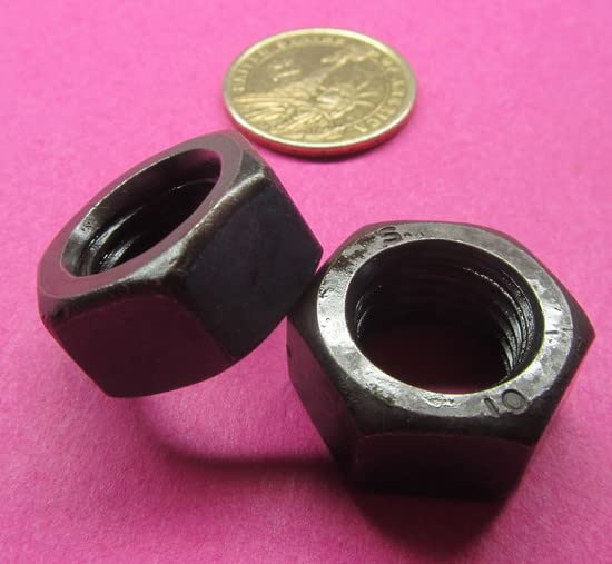 Metric Class 10 Plain Steel Hex Lock Nuts RH M16 x 2 Thread x 24 mm W x 13 mm H 10 Pcs