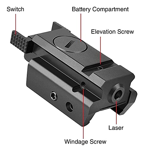 EZshoot BoreSighter for 0.177 to 0.54 Caliber and Red Dot Laser Sight Tactical 20mm Standard Picatinny Weaver Rail for Pistol Handgun Gun Rifle