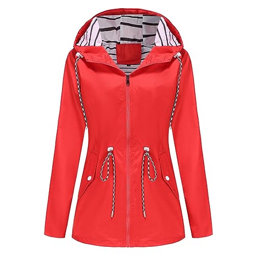 Kuluzego Roupas femininas para inverno, outono, esportivas, esportivas, com capuz, casaco de chuva,