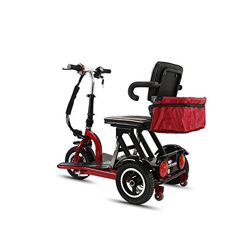 SHENXX Bicicleta Eléctrica Triciclo eléctrico Plegable Mini pequeño portátil Adulto Anciano discapacitado Ciudad Hombres y Mujeres Batería de Litio Batería Scooter 48V Batería de Plomo ácido