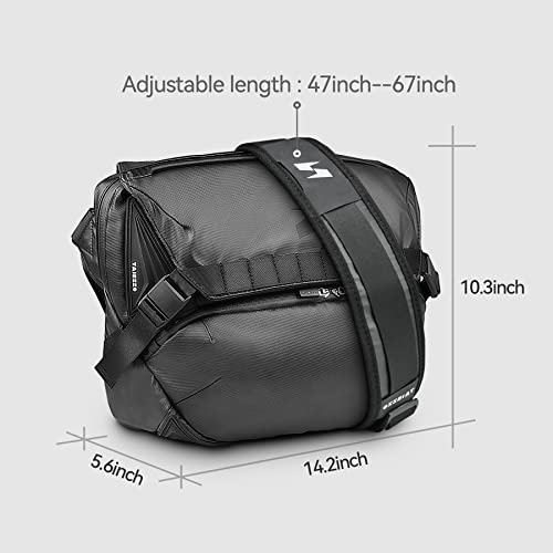 Tajezzo Messenger Bag Adjustable Straps Unisex Crossbody Shoulder Bag Medium Satchel For School Edc Pouch Business Casual Traveling Durable Magnetic Buckle Office Bag #TOP5