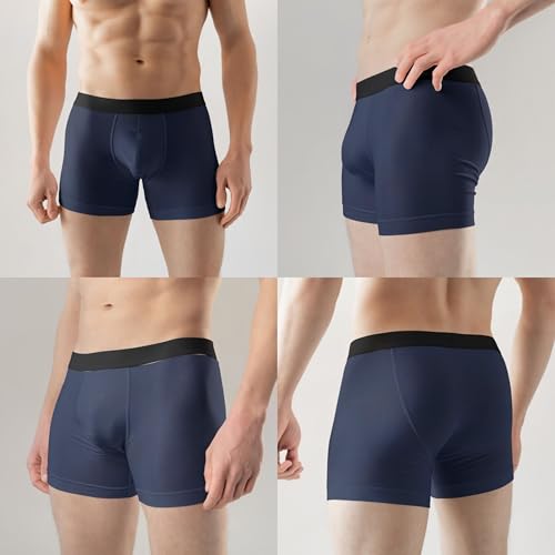 Image of HK47 Men Underwear Pack, Ice Silk Stretchable Breathable Trunks, Regular Fit Men's Brief, Anti Bacterial Quick Dry Innerwear for Men
