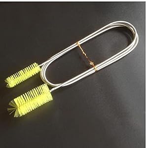 Ruluti 155 cm Geel Metaal en Plastic Pijp Cleaner Tool Dubbele Hoofd Borstel Aquarium Filter Pomp Pijp