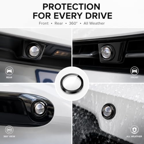 Image of Car Camera Lens Protector Cover, 2 Pack 9H Acrylic Guard with 3M Adhesive, Waterproof Anti Scratch Anti Fog Ring for Reverse Side 360 Parking Cameras